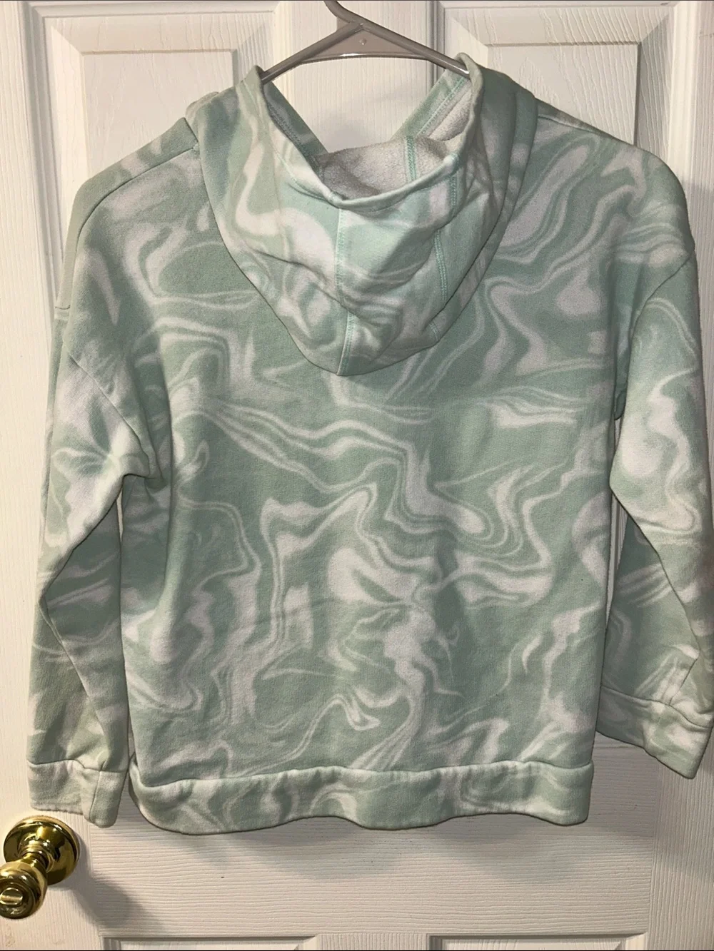 adidas Mint Marble Pullover Hoodie with Black Logo